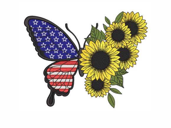 American Flag Sunflower Butterfly Review