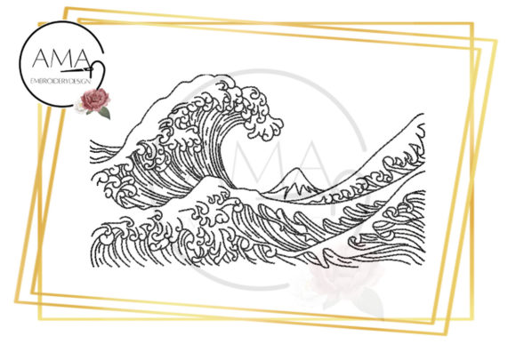The Great Wave off Kanagawa Redwork Review